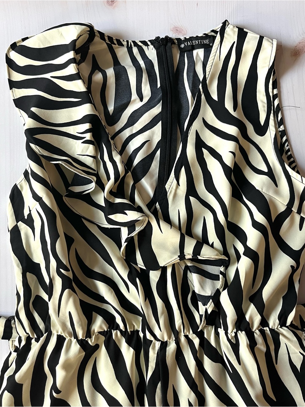 Black & off white/Cream Zebra Print jumpsuit - Picture 5 of 8